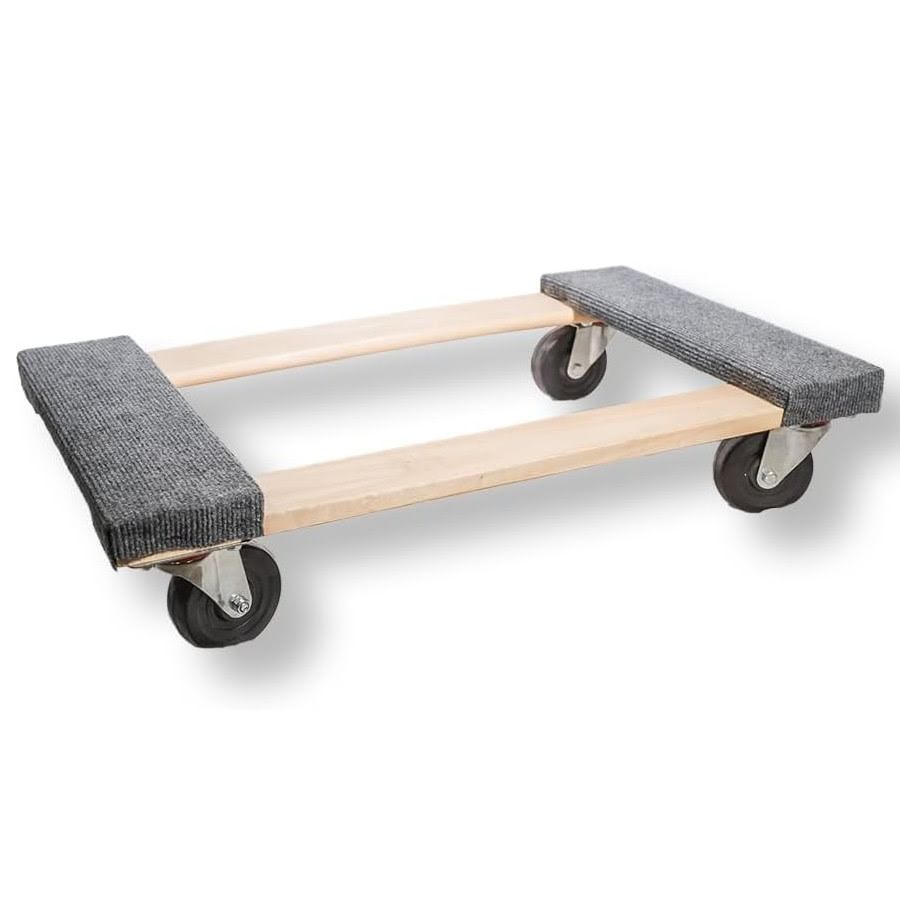 Heavy-duty moving dolly in action